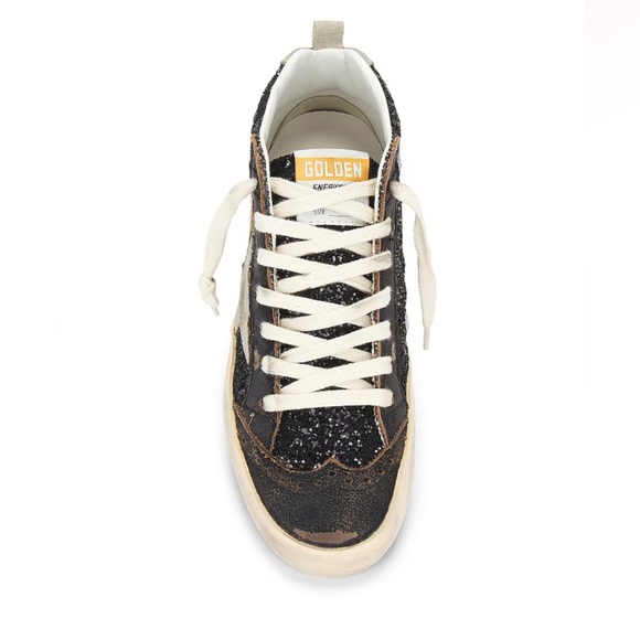Golden Goose Mid Star Sneaker Black Glitter beige Taupe NIB - Picture 13 of 16